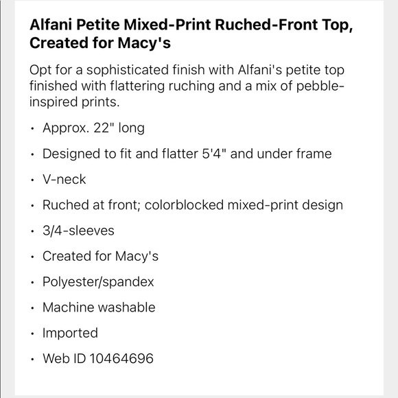 Alfani Petite Blouse - Picture 4 of 8